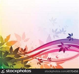 vector watercolor floral with wave