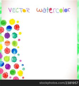 Vector watercolor painted stains set. Watercolor textured vector background. Vector watercolor splash background set.
