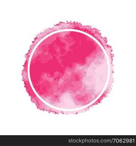 vector watercolor round background with a round line. paint brush stroke design. abstract grunge texture for banner illustration