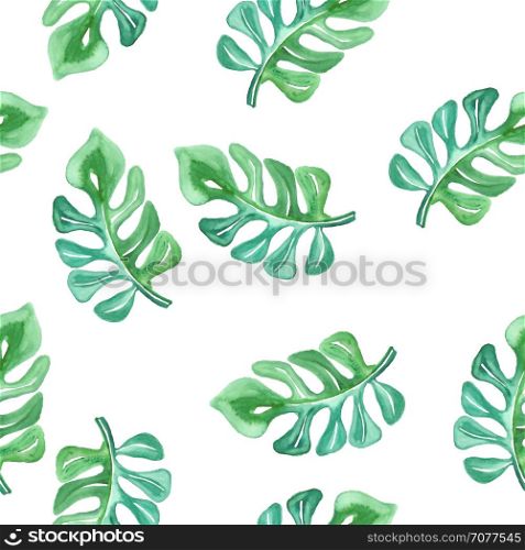 Vector watercolor seamless tropical pattern