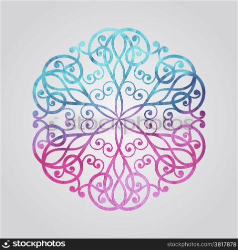 Vector Watercolor Snowflake