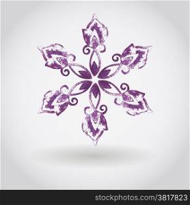 Vector Watercolor Snowflake, fully editable eps 10 file with transparency effects