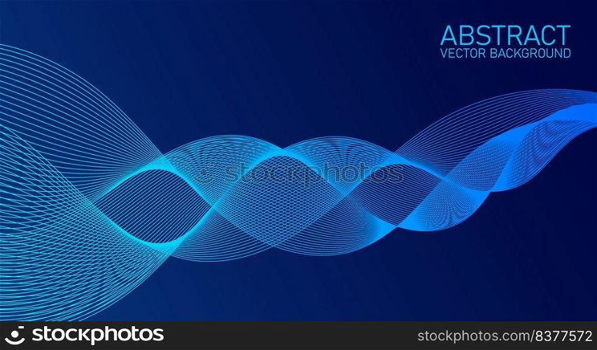 Vector wave lines flowing dynamic colorful for concept of technology, digital, science, music. Abstract colorful lines vector background. Stylish color background illustration