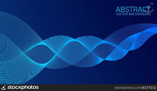 Vector wave lines flowing dynamic colorful for concept of technology, digital, science, music. Abstract colorful lines vector background. Stylish color background illustration