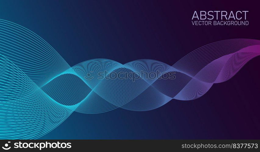 Vector wave lines flowing dynamic colorful for concept of technology, digital, science, music. Abstract colorful lines vector background. Stylish color background illustration