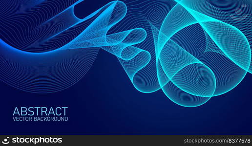 Vector wave lines flowing dynamic colorful for concept of technology, digital, science, music. Abstract colorful lines vector background. Stylish color background illustration