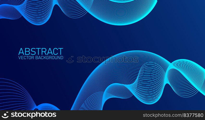 Vector wave lines flowing dynamic colorful for concept of technology, digital, science, music. Abstract colorful lines vector background. Stylish color background illustration