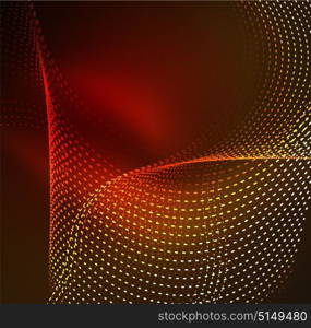 Vector wave particles background. Vector wave particles background - 3D illuminated digital wave of glowing particles. Futuristic and technology vector illustration, HUD modern element