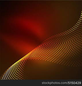 Vector wave particles background. Vector wave particles background - 3D illuminated digital wave of glowing particles. Futuristic and technology vector illustration, HUD modern element