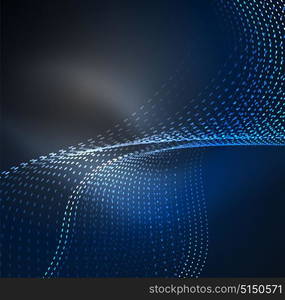 Vector wave particles background. Vector wave particles background - 3D illuminated digital wave of glowing particles. Futuristic and technology vector illustration, HUD modern element