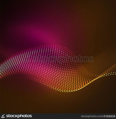 Vector wave particles background. Vector wave particles background - 3D illuminated digital wave of glowing particles. Futuristic and technology vector illustration, HUD modern element