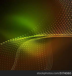 Vector wave particles background. Vector wave particles background - 3D illuminated digital wave of glowing particles. Futuristic and technology vector illustration, HUD modern element