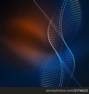 Vector wave particles background. Vector wave particles background - 3D illuminated digital wave of glowing particles. Futuristic and technology vector illustration, HUD modern element