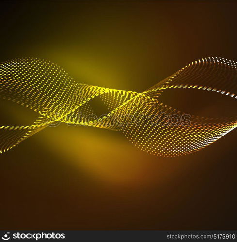 Vector wave particles background. Vector wave particles background - 3D illuminated digital wave of glowing particles. Futuristic and technology vector illustration, HUD modern element