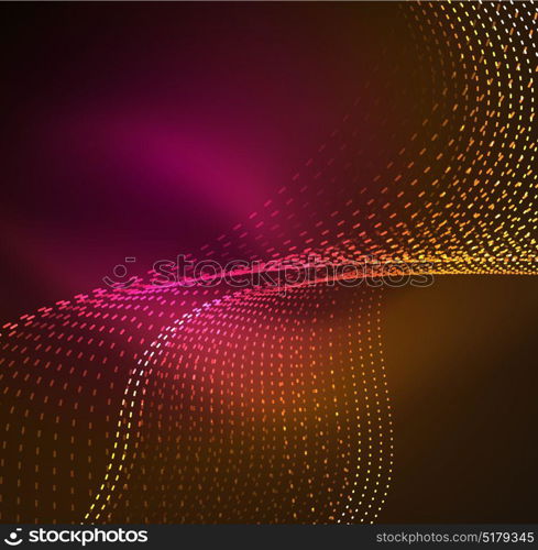 Vector wave particles background. Vector wave particles background - 3D illuminated digital wave of glowing particles. Futuristic and technology vector illustration, HUD modern element