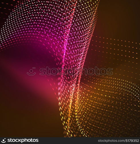 Vector wave particles background. Vector wave particles background - 3D illuminated digital wave of glowing particles. Futuristic and technology vector illustration, HUD modern element