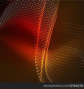 Vector wave particles background. Vector wave particles background - 3D illuminated digital wave of glowing particles. Futuristic and technology vector illustration, HUD modern element