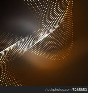 Vector wave particles background. Vector wave particles background - 3D illuminated digital wave of glowing particles. Futuristic and technology vector illustration, HUD modern element