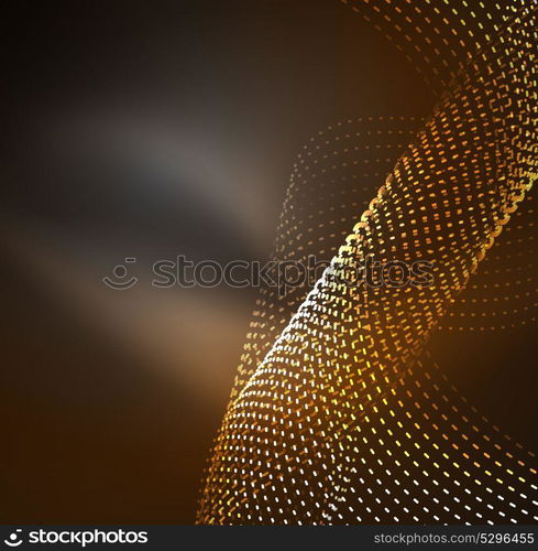 Vector wave particles background. Vector wave particles background - 3D illuminated digital wave of glowing particles. Futuristic and technology vector illustration, HUD modern element