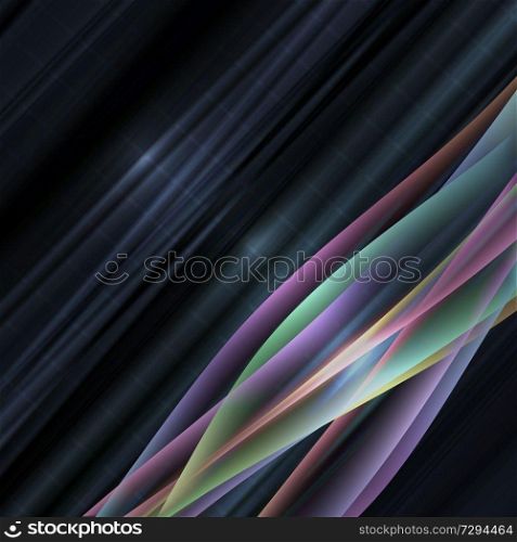 Vector waves. EPS10 with transparency and mesh. Abstract surface with curve lines. Blurred lines for relax themes background. Background with copy space. Place for text. Corner composition. dinamyc flow, stylized  waves, vector