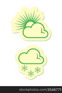 Vector Weather Icons Isolated on White Background