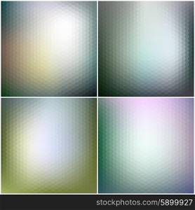 Vector web and mobile interface templates. Blurred hexagonal backgrounds set.. Vector web and mobile interface templates. Editable blurred hexagonal backgrounds set