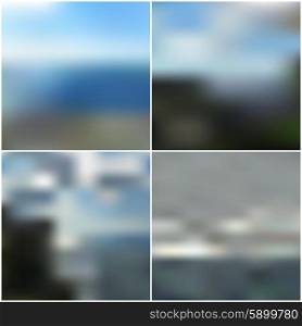 Vector web and mobile interface templates. Editable blurred backgrounds set.. Vector web and mobile interface templates. Editable blurred backgrounds set