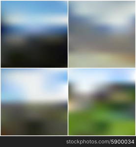 Vector web and mobile interface templates. Editable blurred backgrounds set.. Vector web and mobile interface templates. Editable blurred backgrounds set