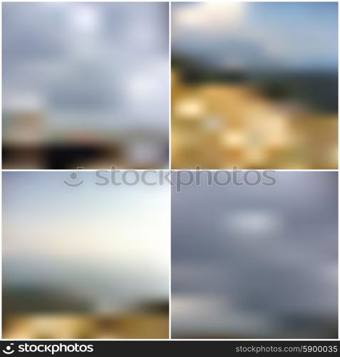 Vector web and mobile interface templates. Editable blurred backgrounds set.. Vector web and mobile interface templates. Editable blurred backgrounds set