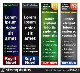 vector web glossy banners set