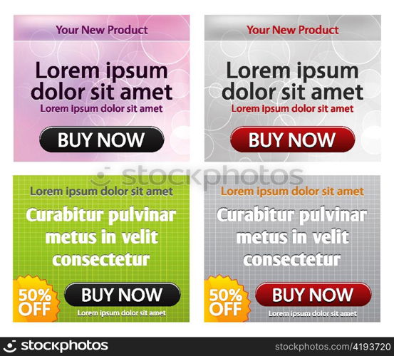 vector web glossy banners set