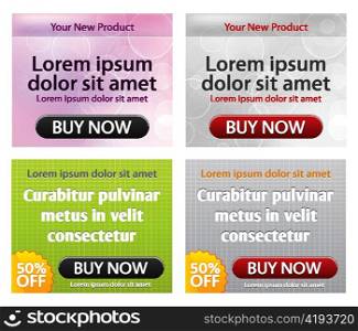 vector web glossy banners set