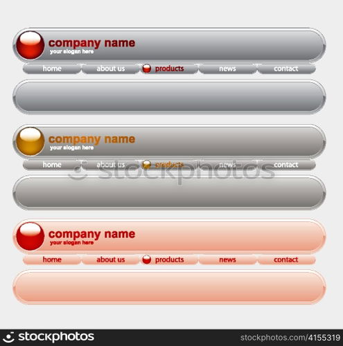 vector web navigation templates