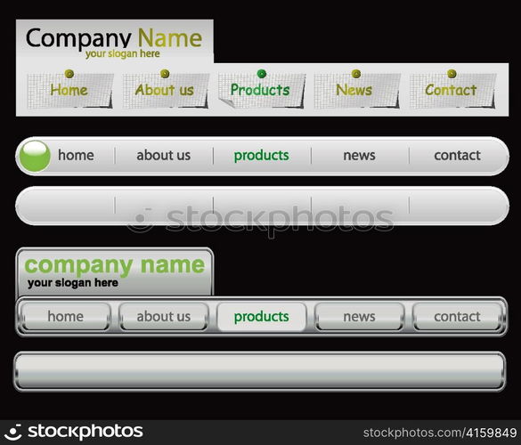 vector web navigation templates