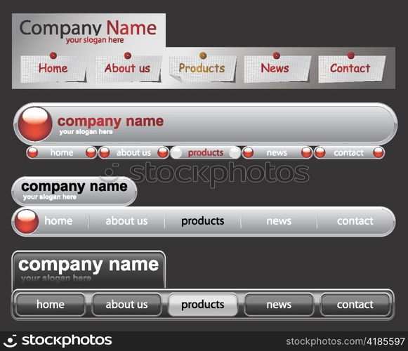 vector web navigation templates