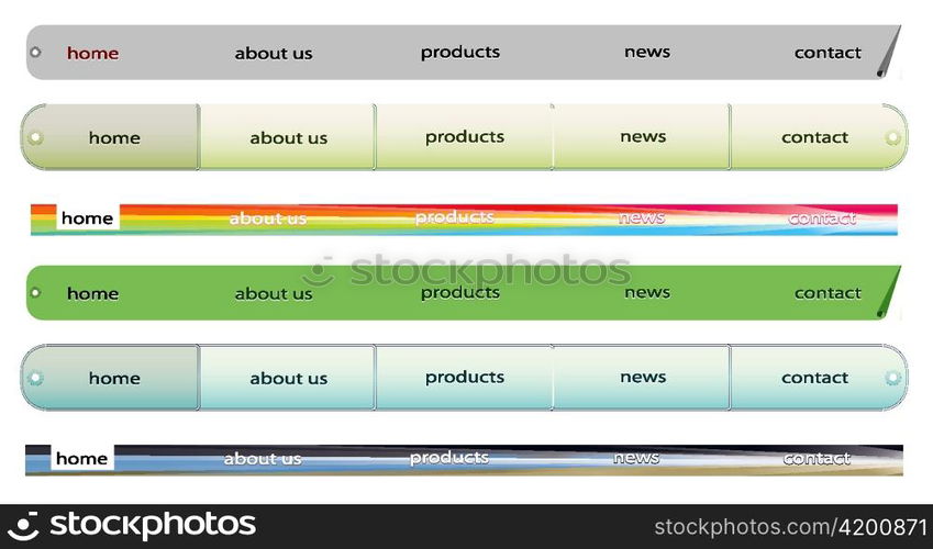 vector web navigation templates