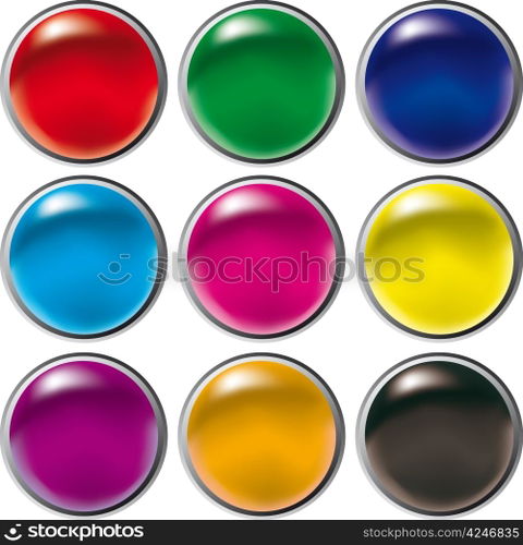 Vector Web Round Button Set