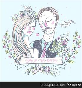 vector wedding illustration