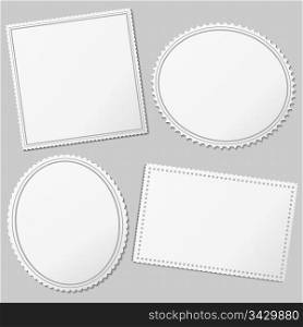 Vector white blank postage stamps