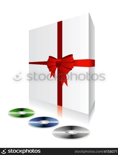 vector white box with cd