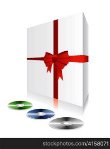 vector white box with cd