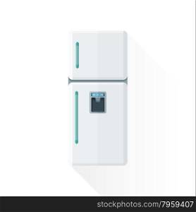 vector white color green blue elements flat design kitchen refrigerator water dispenser isolated illustration white background&#xA;