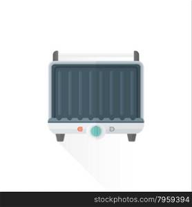 vector white color green blue metal elements flat design electric press contact grill isolated illustration white background&#xA;