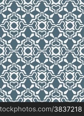vector white geometric abstract flowers monochrome seamless pattern dark grey background&#xA;