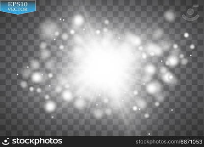 Vector white glitter wave illustration. White star dust trail sparkling particles isolated on transparent background.. Vector white glitter wave illustration. White star dust trail sparkling particles isolated on transparent background. Magic concept