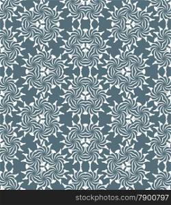 vector white monochrome psychedelic floral abstract seamless pattern dark grey background&#xA;