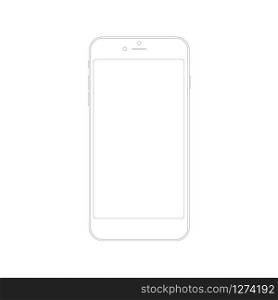 vector white screen phone icon on background