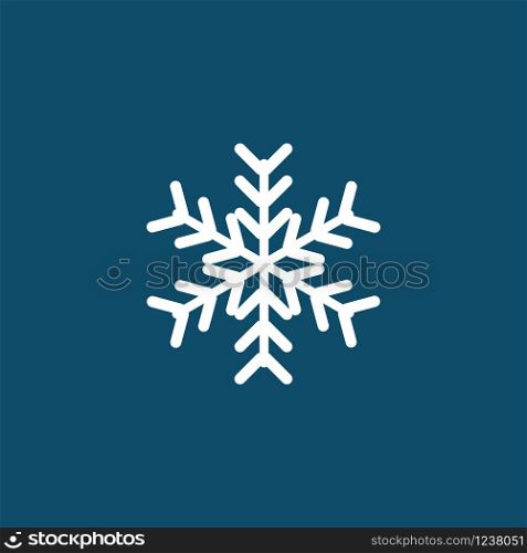 vector white snowflake icon on blue background