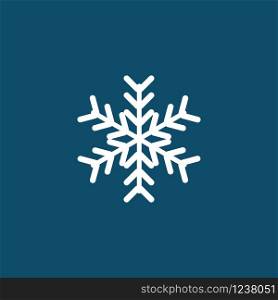 vector white snowflake icon on blue background