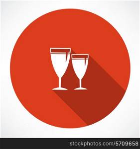 vector wineglass icons. Flat modern style vector illustration